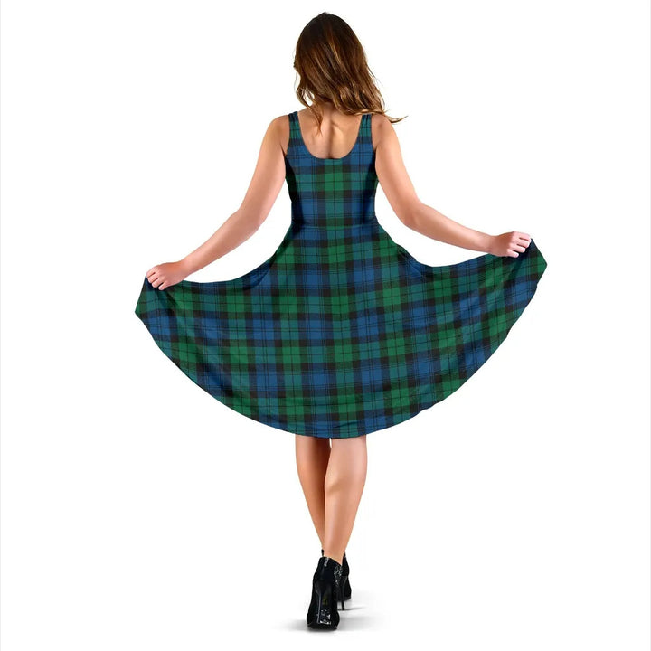 Scottish Blackwatch Ancient Clan Tartan Women Midi Dress