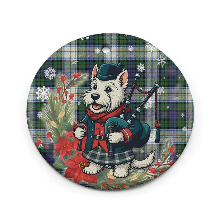 Scottish Blackwatch Dress Modern Clan Tartan Ceramic Ornament Cute Scottish Terrier Dog Circle Style Tartan Plaid