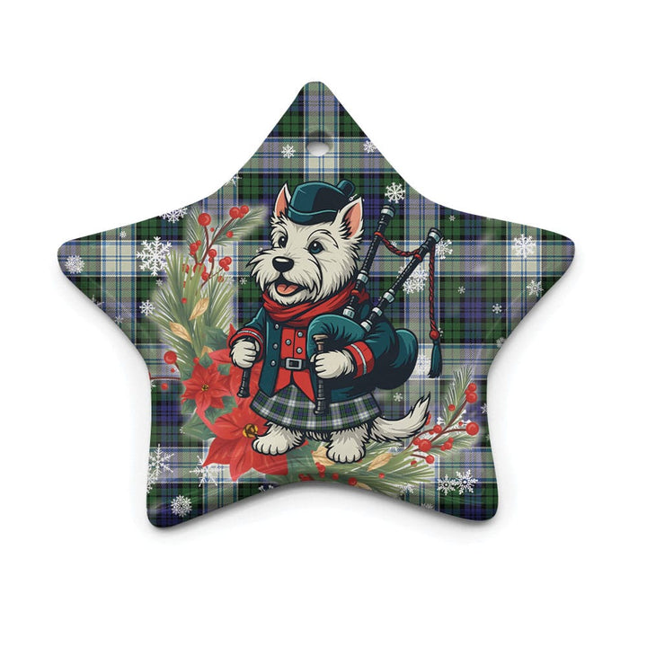 Scottish Blackwatch Dress Modern Clan Tartan Ceramic Ornament Cute Scottish Terrier Dog Star Style Tartan Plaid