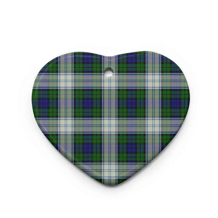 Scottish Blackwatch Dress Modern Clan Tartan Ceramic Ornament Heart Shape Tartan Plaid