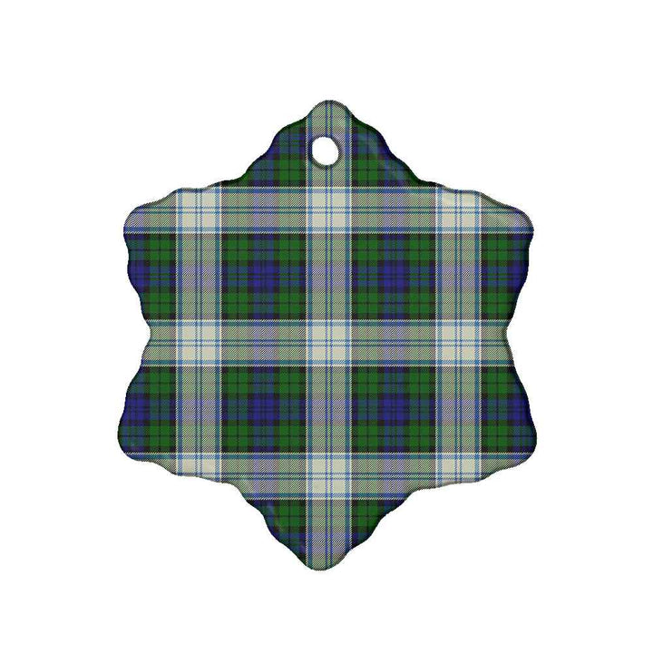 Scottish Blackwatch Dress Modern Clan Tartan Ceramic Ornament Snow Flake Shape Tartan Plaid
