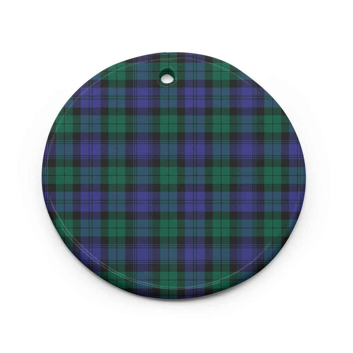 Scottish Blackwatch Modern Clan Tartan Ceramic Ornament Circle Shape Tartan Plaid