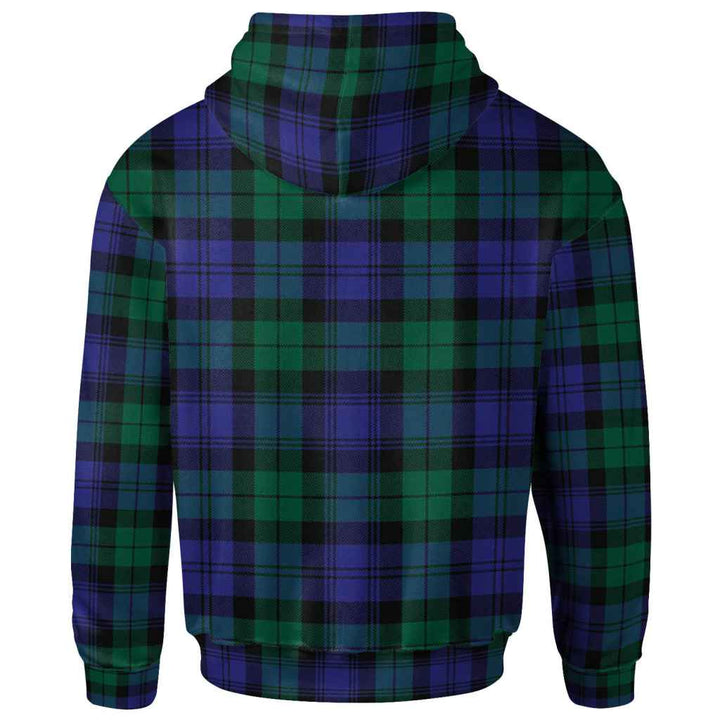 Scottish Blackwatch Modern Clan Tartan Hoodie Back Side Tartan Plaid