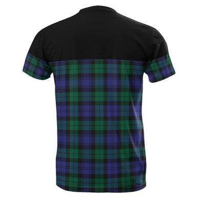 Scottish Blackwatch Modern Clan Tartan T-Shirt Horizontal Style Back Side Tartan Plaid