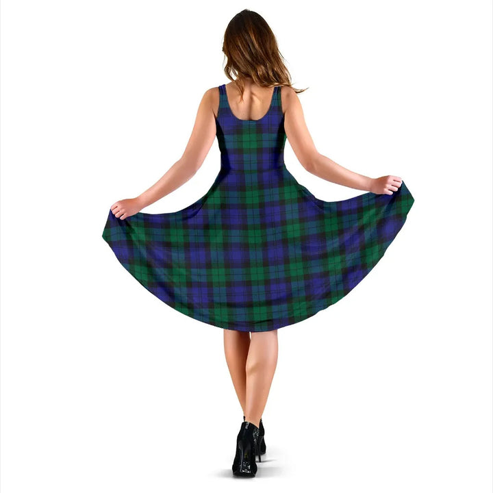 Scottish Blackwatch Modern Clan Tartan Women Midi Dress