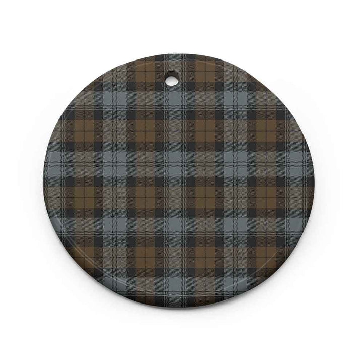Scottish BlackWatch Weathered Clan Tartan Ceramic Ornament Circle Shape Tartan Plaid
