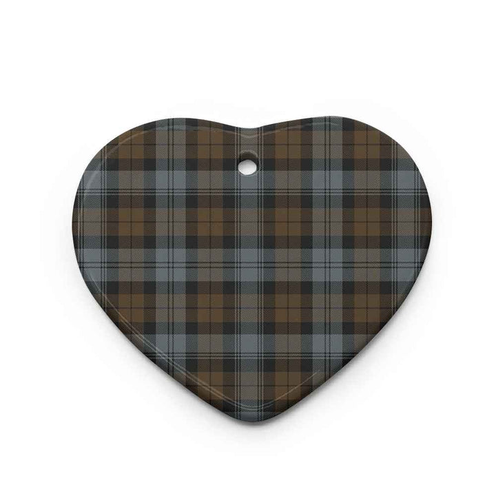 Scottish BlackWatch Weathered Clan Tartan Ceramic Ornament Heart Shape Tartan Plaid