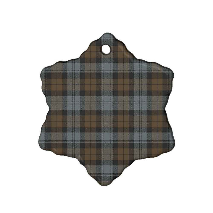 Scottish BlackWatch Weathered Clan Tartan Ceramic Ornament Snow Flake Shape Tartan Plaid