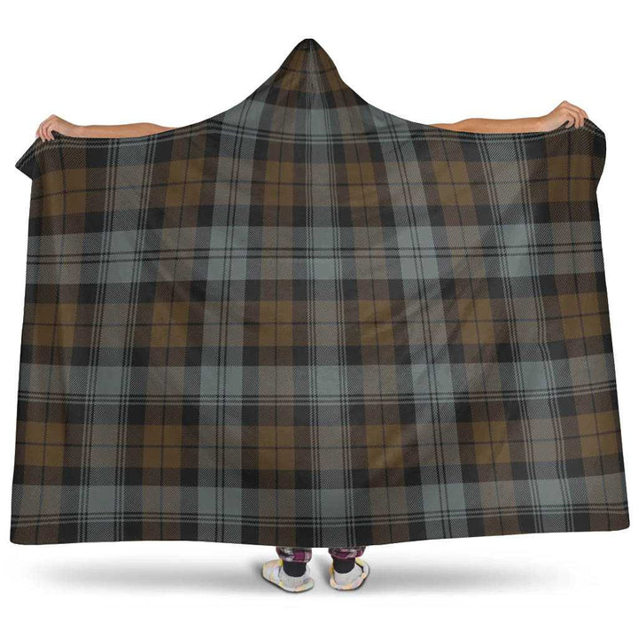 Scottish BlackWatch Weathered Clan Tartan Hooded Blanket Tartan Plaid 1