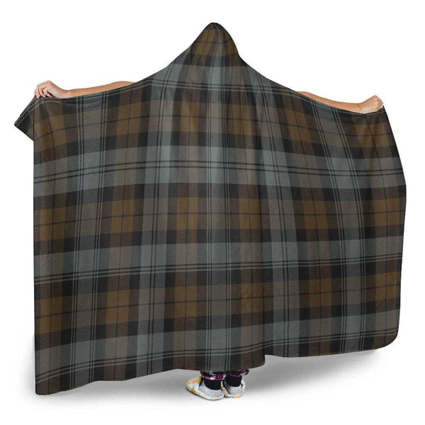 Scottish BlackWatch Weathered Clan Tartan Hooded Blanket Tartan Plaid 2