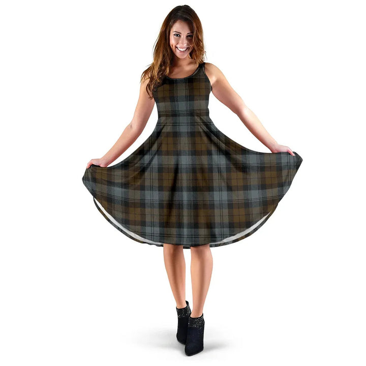 Scottish BlackWatch Weathered Clan Tartan Women Midi Dress