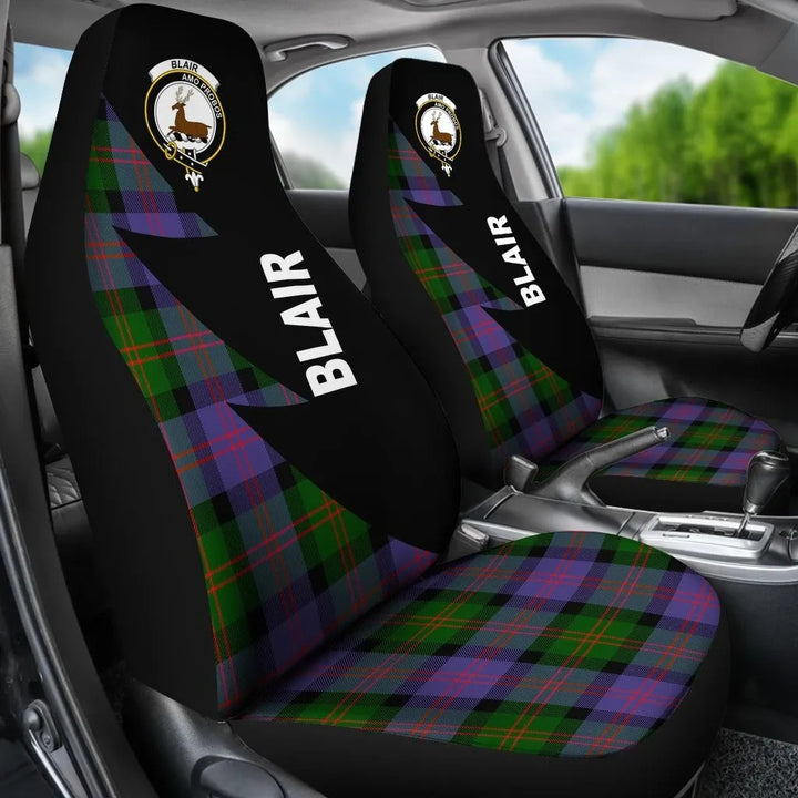 Scottish Blair Clan Crest Tartan Car Seat Covers - Flash Style 3