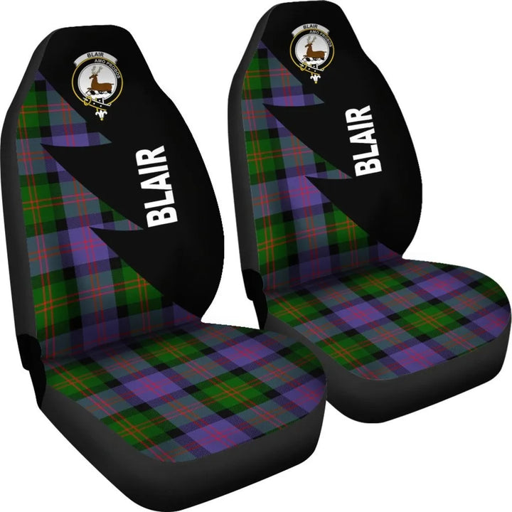 Scottish Blair Clan Crest Tartan Car Seat Covers - Flash Style 4