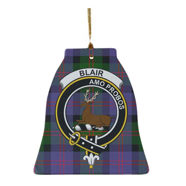 Scottish Blair Clan Crest Tartan Ceramic Ornament Bell Shape Tartan Plaid