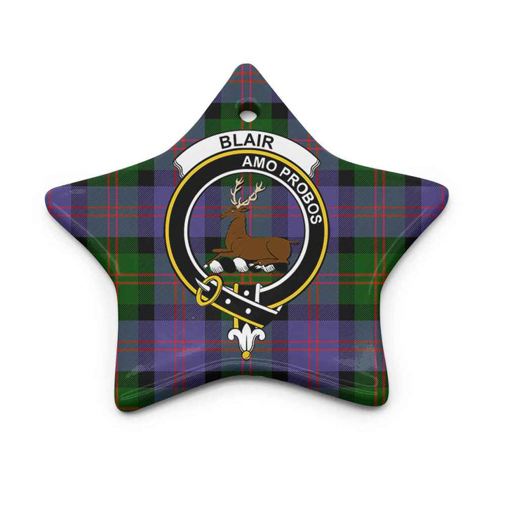 Scottish Blair Clan Crest Tartan Ceramic Ornament Star Shape Tartan Plaid