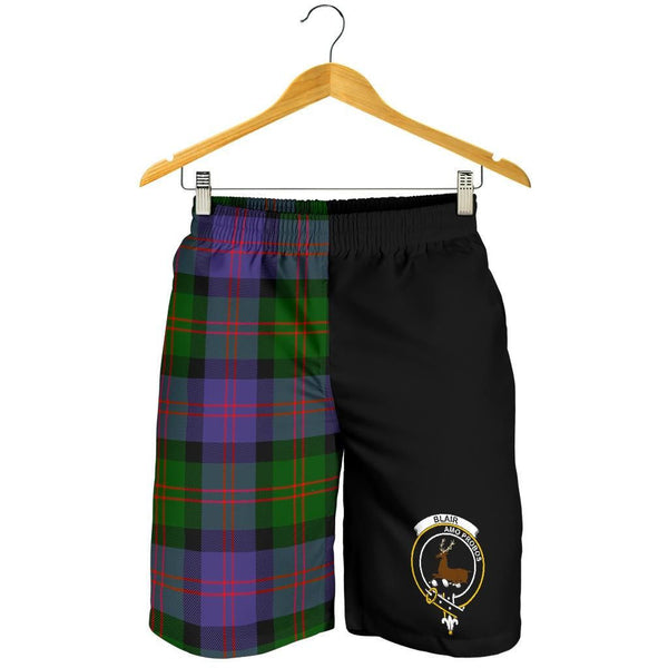 Scottish Blair Clan Crest Tartan Half of Me Men's Shorts