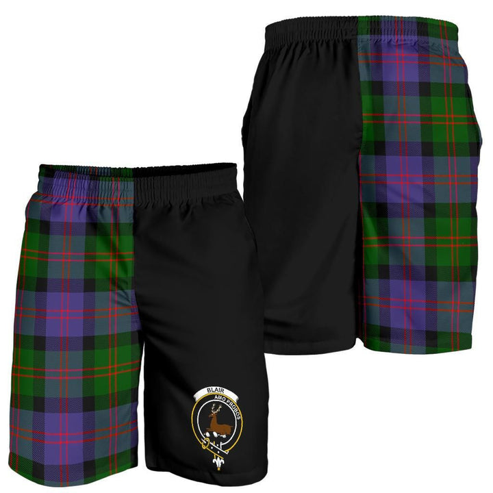 Scottish Blair Clan Crest Tartan Half of Me Men's Shorts