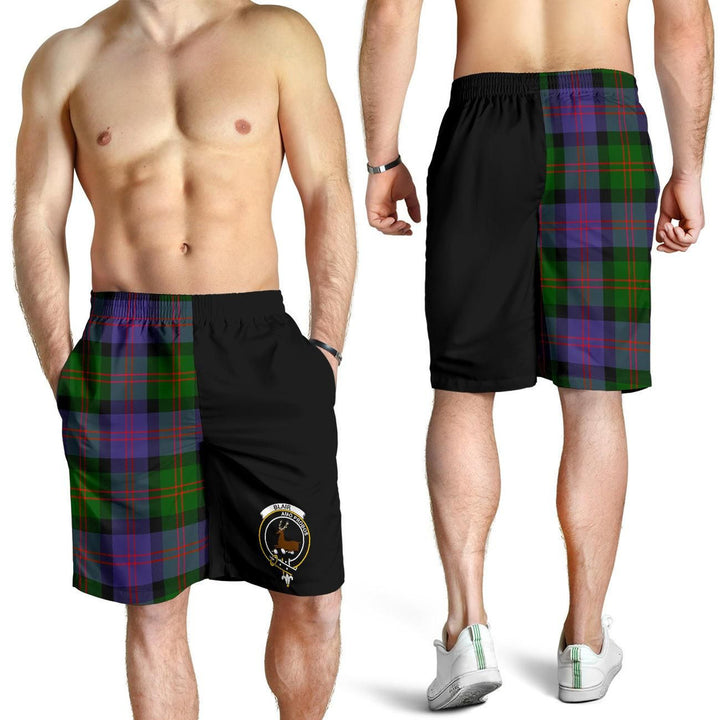Scottish Blair Clan Crest Tartan Half of Me Men's Shorts
