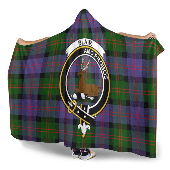 Scottish Blair Clan Crest Tartan Hooded Blanket Tartan Plaid 3