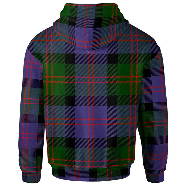 Scottish Blair Clan Crest Tartan Hoodie Back Side Tartan Plaid