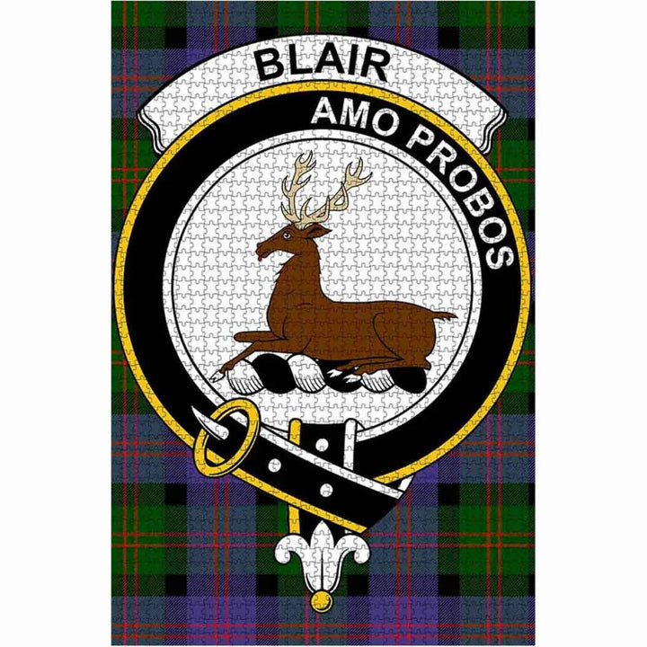 Scottish Blair Clan Crest Tartan Jigsaw Puzzle 1