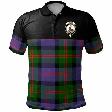 Scottish Blair Clan Crest Tartan Polo Shirt - Horizontal Style Front Side Tartan Plaid