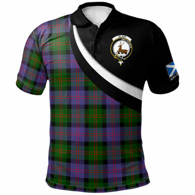 Scottish Blair Clan Crest Tartan Polo Shirt - Scotland Forever Style Front Side Tartan Plaid