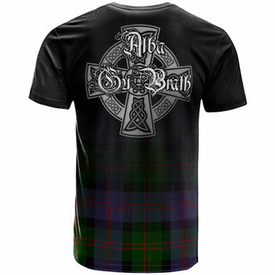 Scottish Blair Clan Crest Tartan T-Shirt - Alba Gu Brath Family Crest Celtic Inspired Back Side Tartan Plaid