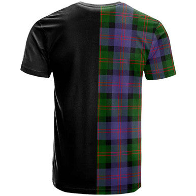 Scottish Blair Clan Crest Tartan T-Shirt Half in Me Back Side Tartan Plaid