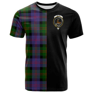 Scottish Blair Clan Crest Tartan T-Shirt Half in Me Front Side Tartan Plaid
