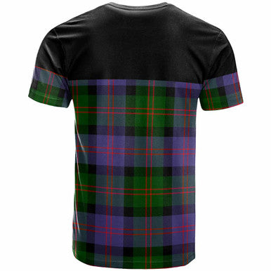 Scottish Blair Clan Crest Tartan T-Shirt - Horizontal Style Back Side Tartan Plaid