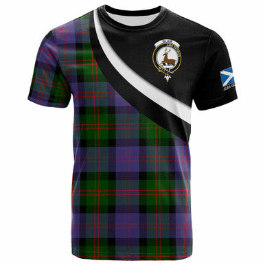 Scottish Blair Clan Crest Tartan T-Shirt - Scotland Forever Style Front Side Tartan Plaid