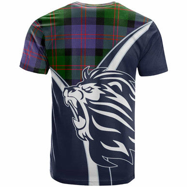 Scottish Blair Clan Crest Tartan T-Shirt - Bend Style Back Side Tartan Plaid