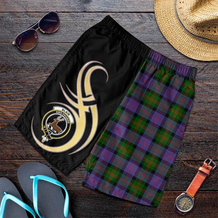 Scottish Blair Modern Clan Crest Tartan Believe in Me Men's Shorts