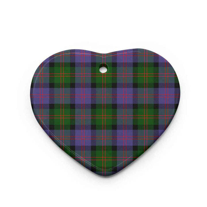 Scottish Blair Modern Clan Tartan Ceramic Ornament Heart Shape Tartan Plaid