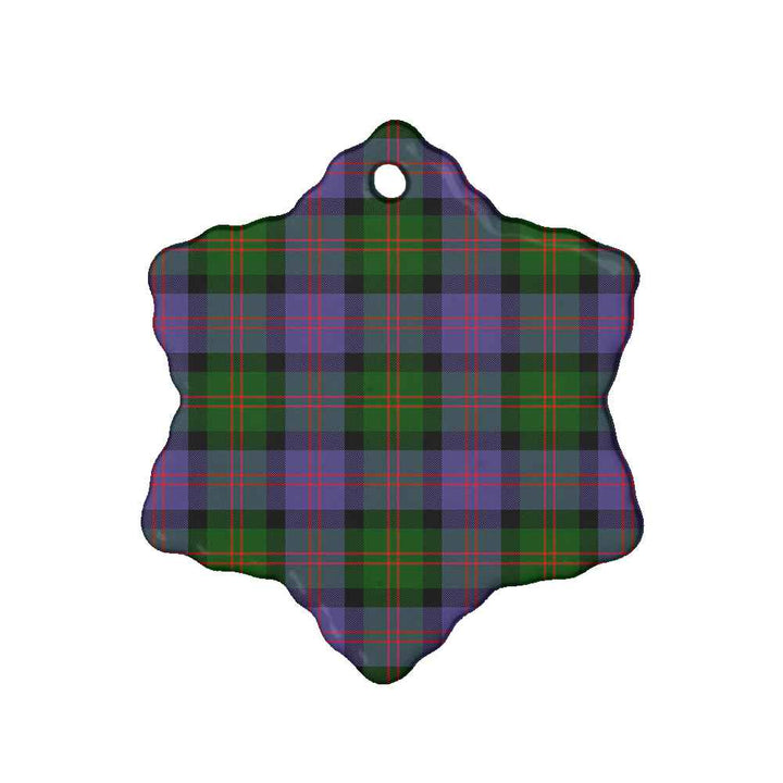 Scottish Blair Modern Clan Tartan Ceramic Ornament Snow Flake Shape Tartan Plaid