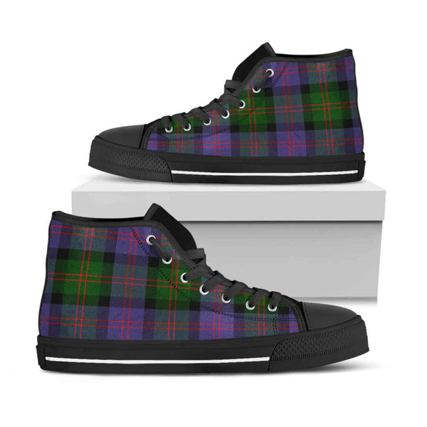 Scottish Blair Modern Clan Tartan High Top Shoes Black Sole Tartan Plaid