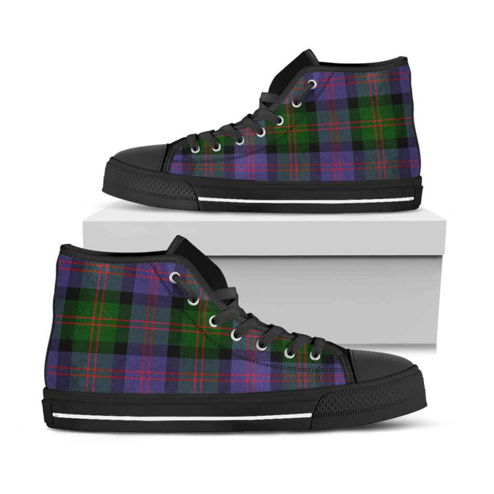 Scottish Blair Modern Clan Tartan High Top Shoes Black Sole Tartan Plaid