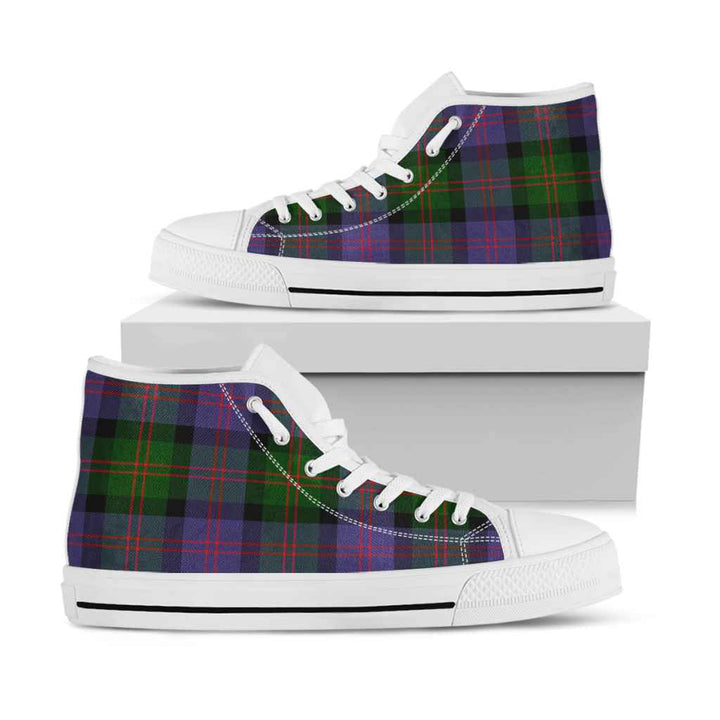 Scottish Blair Modern Clan Tartan High Top Shoes White Sole Tartan Plaid