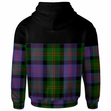 Scottish Blair Modern Clan Tartan Hoodie - Horizontal Style Back Side Tartan Plaid