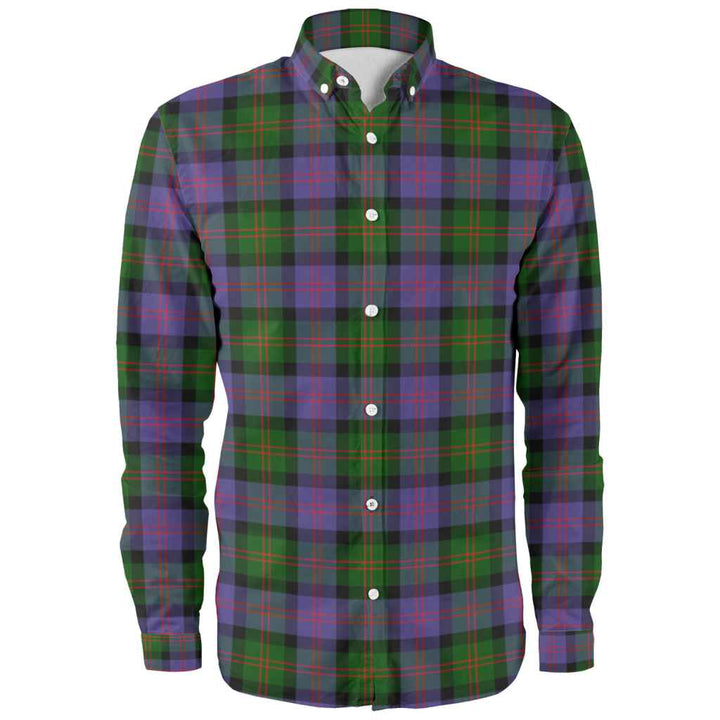 Scottish Blair Modern Clan Tartan Long Sleeve Shirt Front Side Tartan Plaid