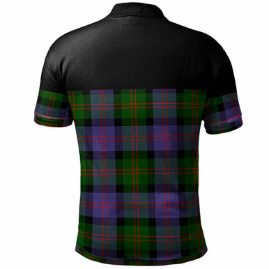 Scottish Blair Modern Clan Tartan Polo Shirt - Horizontal Style Back Side Tartan Plaid