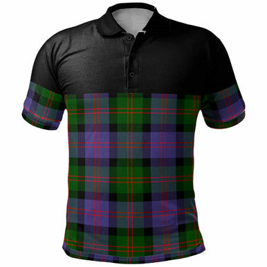 Scottish Blair Modern Clan Tartan Polo Shirt - Horizontal Style Front Side Tartan Plaid