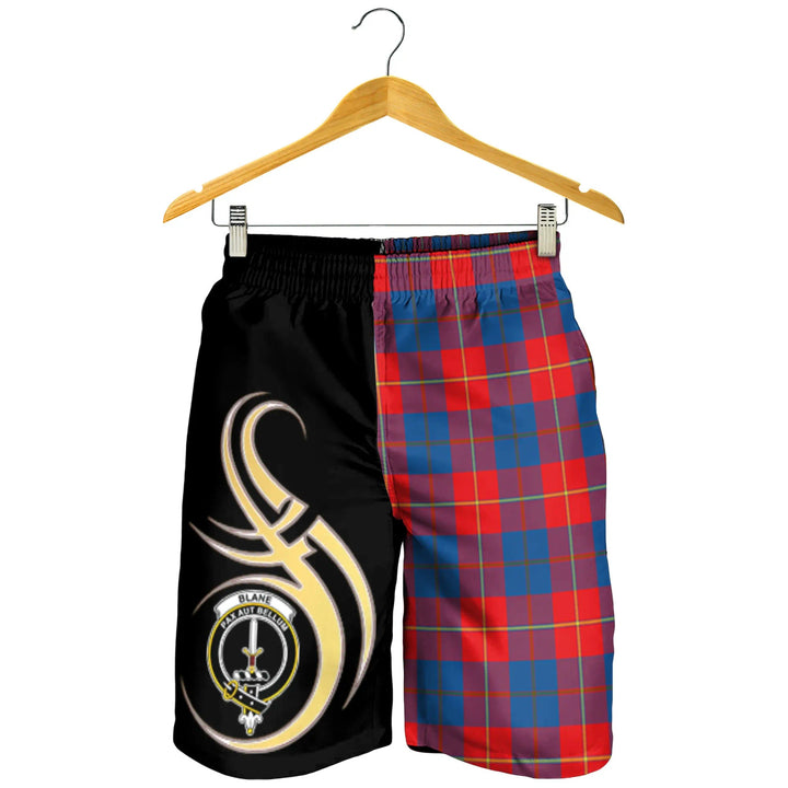 Scottish Blane Clan Crest Tartan Believe in Me Men's Shorts