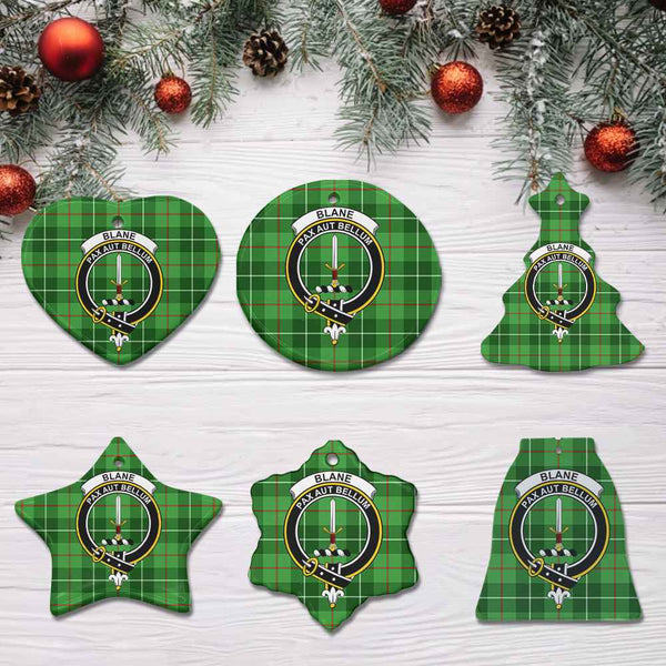 Scottish Blane Clan Crest Tartan Ceramic Ornament All Tartan Plaid
