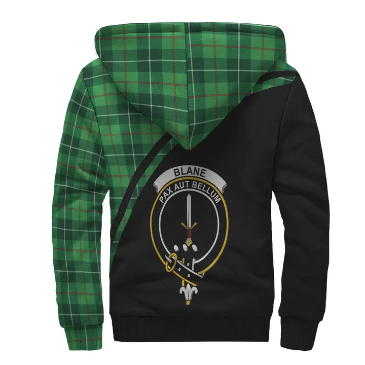 Scottish Blane Clan Crest Tartan Curve Sherpa Hoodie