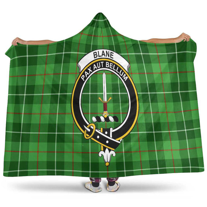 Scottish Blane Clan Crest Tartan Hooded Blanket Tartan Plaid 1