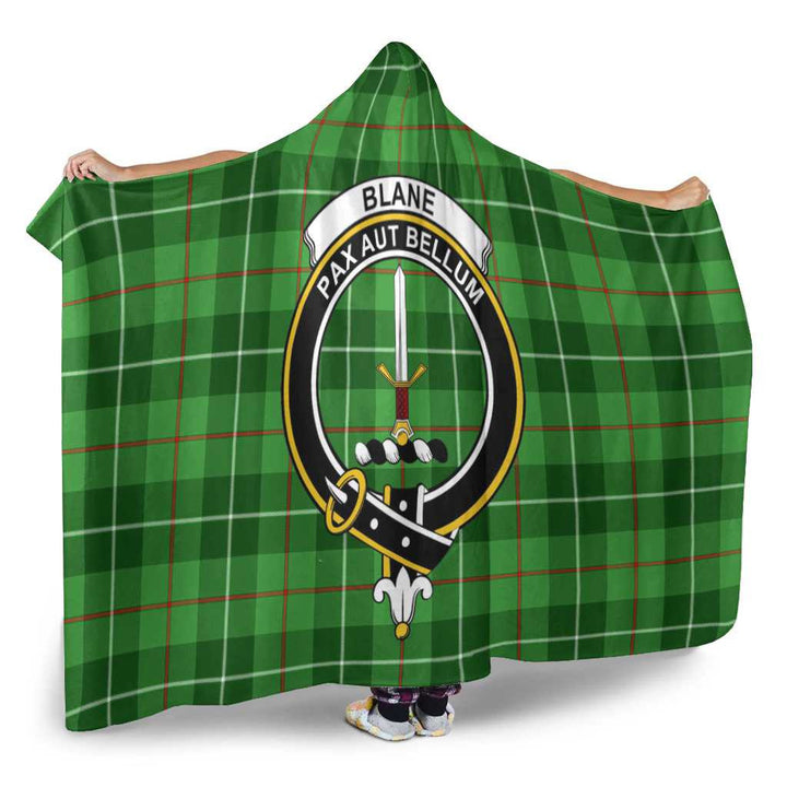 Scottish Blane Clan Crest Tartan Hooded Blanket Tartan Plaid 2
