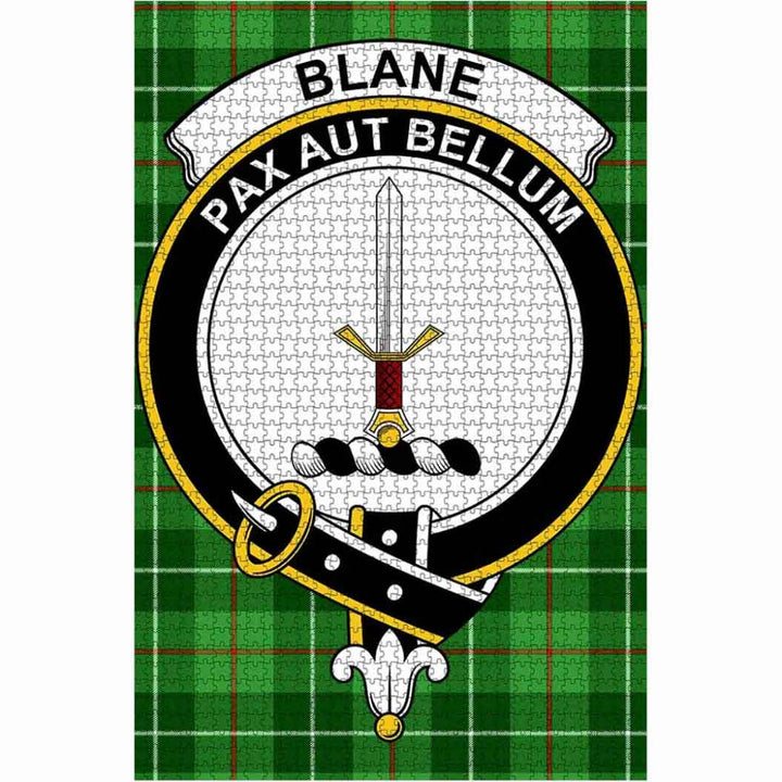 Scottish Blane Clan Crest Tartan Jigsaw Puzzle 1