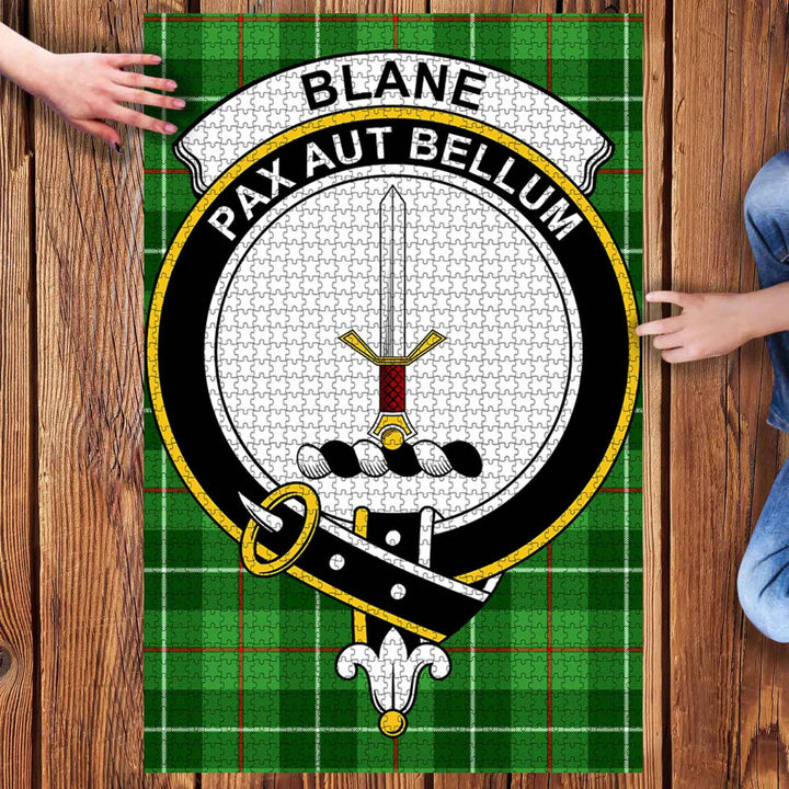 Scottish Blane Clan Crest Tartan Jigsaw Puzzle 3